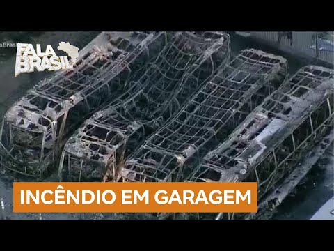 Incêndio destrói quatro ônibus em garagem de São Paulo