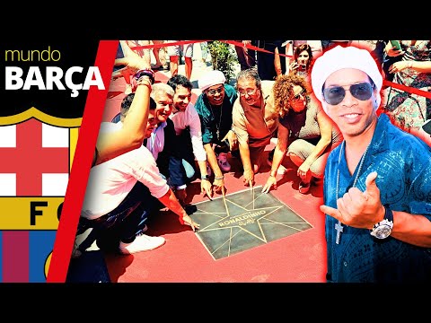 RONALDINHO recibe un espectacular HOMENAJE al más puro estilo Hollywood en Castelldefels