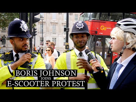 BORIS JOHNSON JOINS ELECTRIC SCOOTER PROTEST ???LONDON