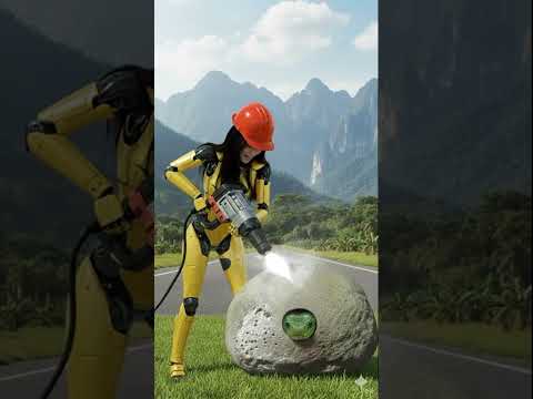 Robot Animal Rescue in Animals Log | Trapped Anaconda Freed by AI Robot Using Jackhammer |