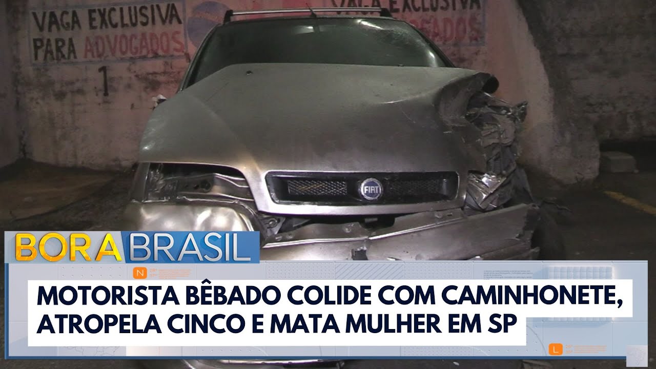 Motorista bêbado mata uma mulher e atropela quatro pessoas
