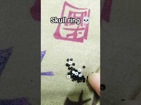 💥Skull Ring 💀 #shorts #jewelrymaking#diyring #handmade#craftshorts#youtubeshorts#shortsfeed#beads