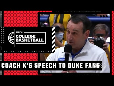 Coach K addresses the Duke crowd: ‘I love my family more than basketball’ | ESPN College Basketball video clip