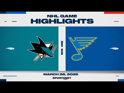 NHL Highlights | Sharks vs. Blues - March 26, 2026