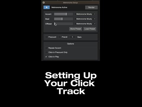 How to Add a Click Track in Studio One #shorts