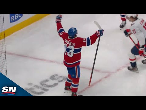 Canadiens Lane Hutson Finds Cole Caufield Backdoor For Late Second Period Goal