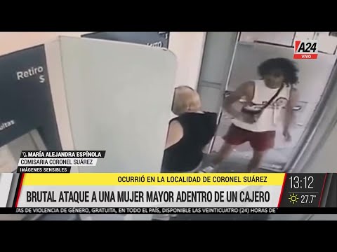 Brutal ataque a una mujer en un cajero automático