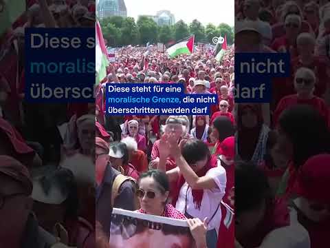Thousands turn out for 'Red Line Protest' against Israel's war in Gaza in The Hague | DW News