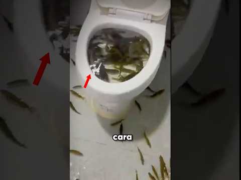Banheiro vira aquário cheio de peixes