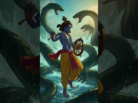 Hey keshava hey madhava, Little krishna fighting with Kaliya, whatsapp status #krishna #shorts