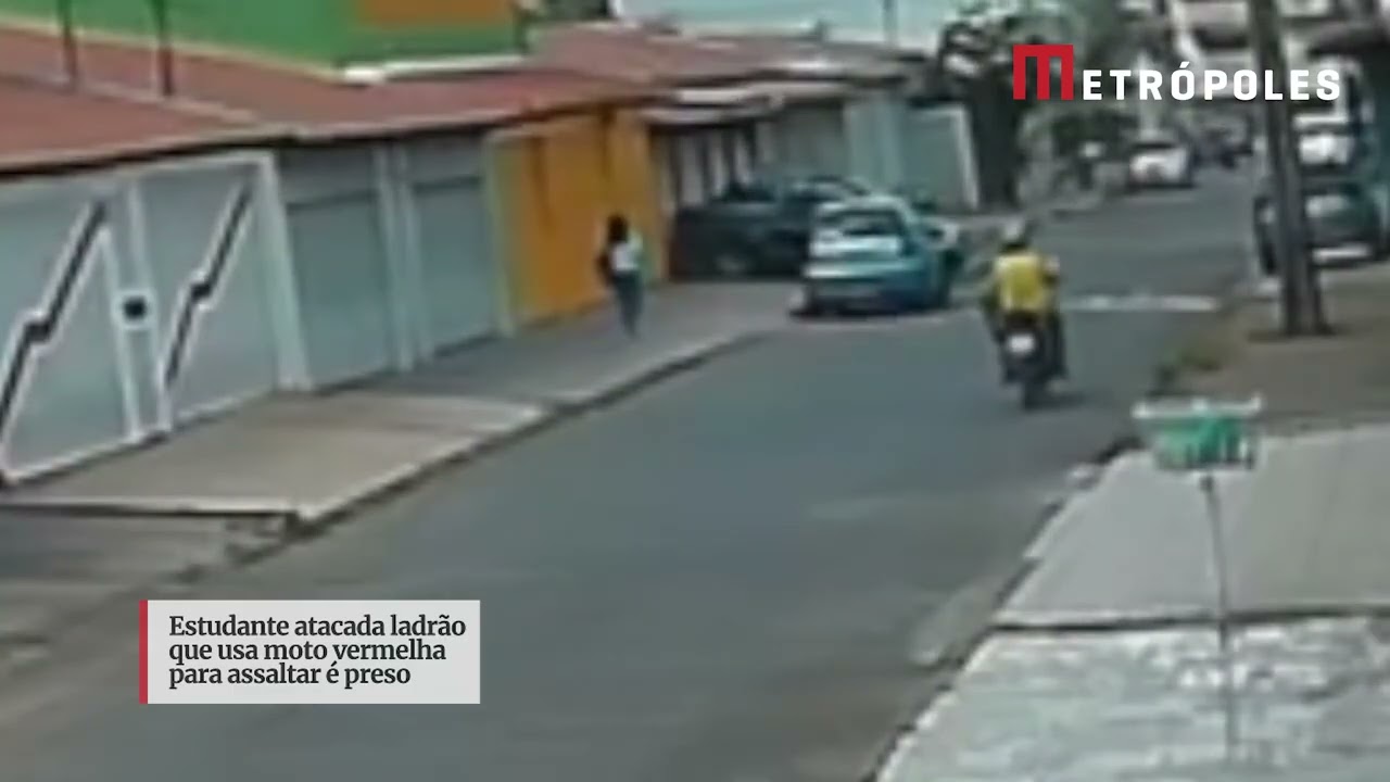 Estudante atacada: ladrão que usa moto vermelha para assaltar é preso