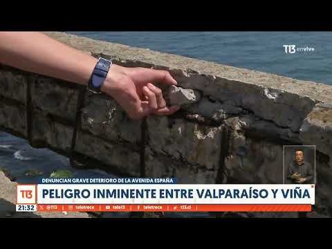 Denuncian deterioro de la Av. España: Peligro inminente entre Valparaíso y Viña del Mar
