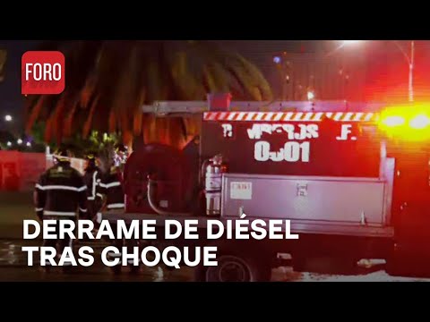 Camión choca y tira diésel en colonia Tabacalera, CDMX - Las Noticias