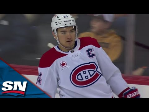 Canadiens Nick Suzuki Wires Wrister Short Side Off Feed From Cole Caufield