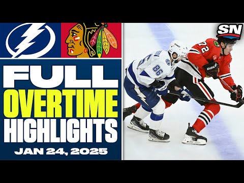 Tampa Bay Lightning at Chicago Blackhawks | FULL Overtime Highlights - January 24, 2025