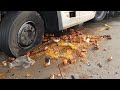 Powany wypadek - kierowca ciarwki nie wyhamowa
