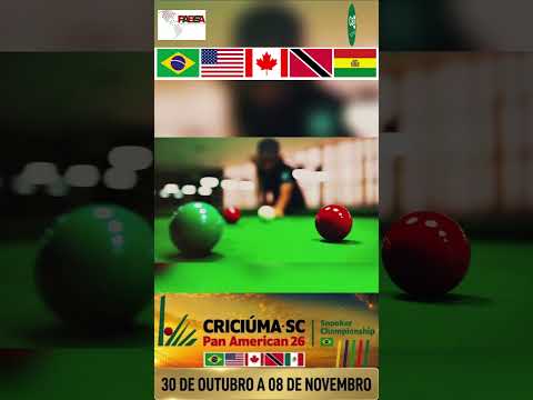 Estão preparados??? Tá chegando a hora!!!!  2026  Pan American Snooker Championship  - Criciúma SC