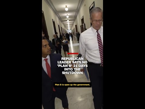 Republican leader says no 'plan B' 21 days into the shutdown