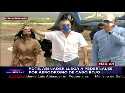 Presidente Abinader llega a Pedernales por el aeródromo de Cabo Rojo