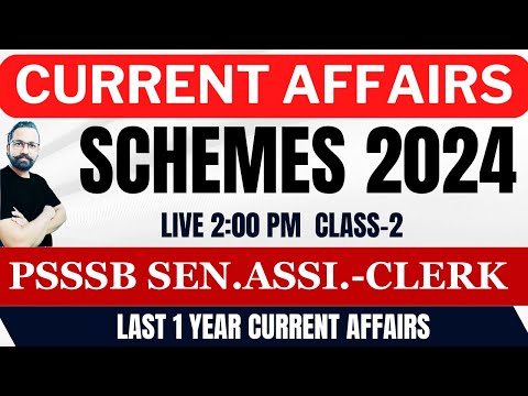 Psssb Exam 1 year Current Affairs | All Schemes Class-1 | By Gillz Mentor