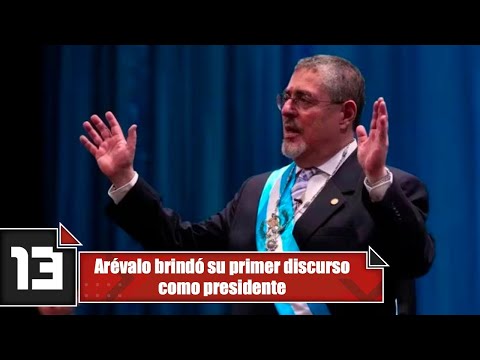 Arévalo brindó su primer discurso como presidente