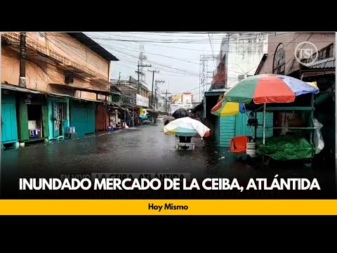 Inundado mercado de La Ceiba, Atlántida