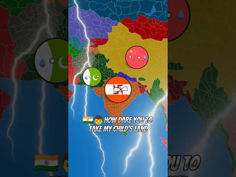 india + akhand Bharat vs China + pakistan in nutshell || #countryballs #shorts