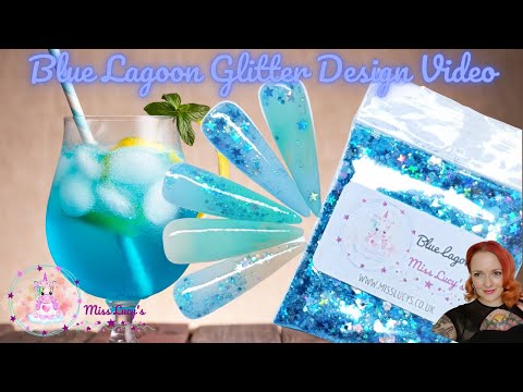 Blue Lagoon - Embedded Glitter & Acrylic Marble Design - Miss Lucy's Boutique Glitter Subs - June 20