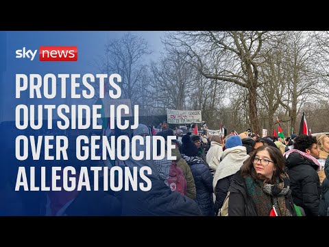 Watch live: Protests outside of court as Israel is set to present rebuttal to genocide claims