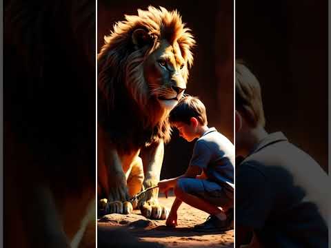 A Boy and a Lion 🦁 Heart Touching Story #motivation #jungleteror #कहानी #animatedfilm #facts #abcs