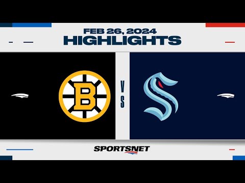 NHL Highlights | Bruins vs. Kraken - February 26, 2024