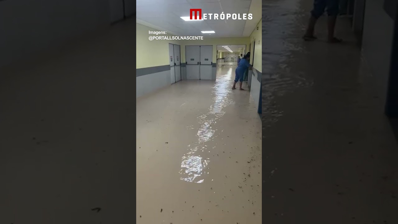 Chuva causa alagamento em Hospital de Águas Lindas de Goiás