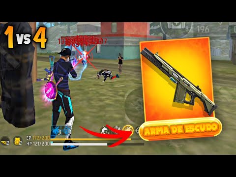 JOGANDO COM A ARMA DE ESCUDO NO <strong>SOLO</strong> <strong>VS</strong> SQUAD!! RANQUEADA <strong>SOLO</strong> <strong>VS</strong> SQUAD FREE FIRE!!