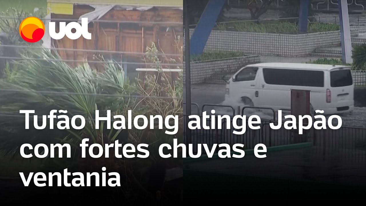 Tufão Halong atinge o Japão com chuvas intensas ventos fortes e provoca ondas altas veja vídeo
