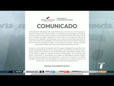 Cancillería de Panamá niega salvoconducto a expresidente Ricardo Martinelli