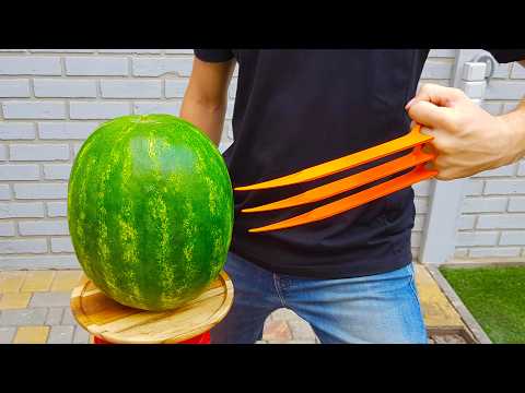 DESTROYING OBJECTS WITH WOLVERINE CLAW WATERMELON