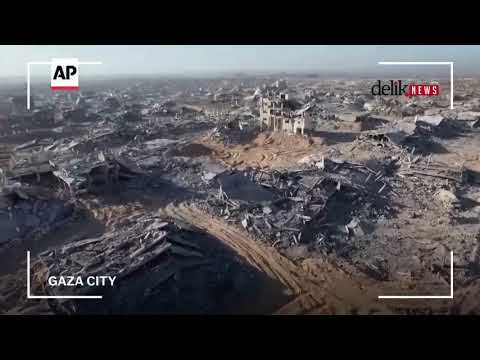 Rekaman Udara Kondisi Jalur Gaza Dibombardir Israel: Rumah-Apartemen Sisa Reruntuhan