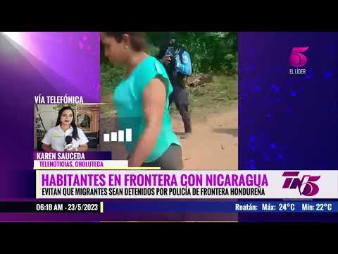 Hondureños evitan que policías de frontera detengan a migrantes nicaragüenses