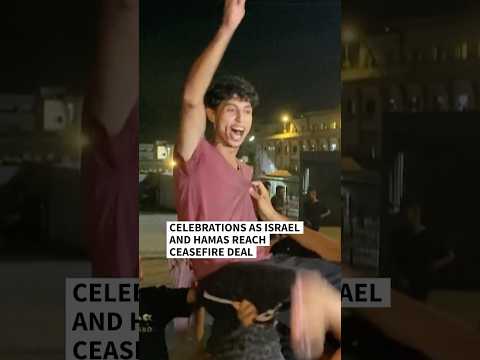 Celebrations as Israel and Hamas reach Gaza ceasefire deal | AFP #shorts
