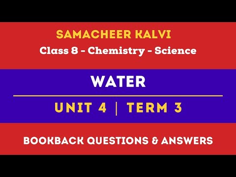 Water Book Back Questions and Answers | Unit 4 | Class 8th | Chemistry | Science | Samacheer Kalvi