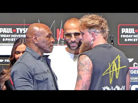 CHAOTIC!! • WATCH Mike Tyson’s TENSE FACE OFF | Jake Paul vs Mike Tyson