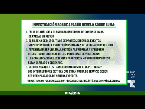 Investigación sobre apagones revela deficiencias de LUMA y Genera PR