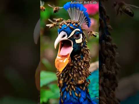 Honey Bees 🐝 😨😱😱😱attack on peacock 🦚#shorts