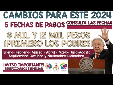 ¡URGE QUE LO SEPAS!  5 FECHAS DE PAGO consulta las fechas ADULTOS MAYORES Pensión 2024