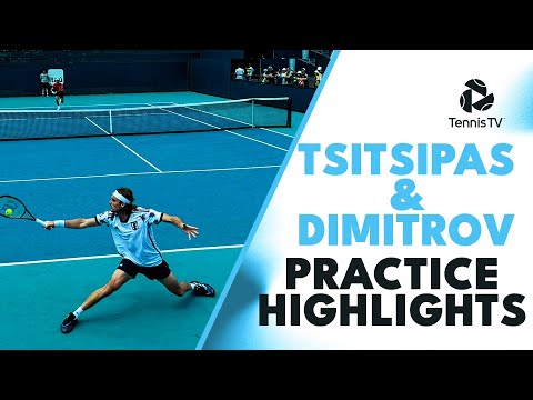 Stefanos Tsitsipas & Grigor Dimitrov Practice Highlights | Miami Open 2023