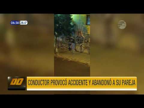 Asunción: Conductor provocó accidente y abandonó a su pareja en el sitio