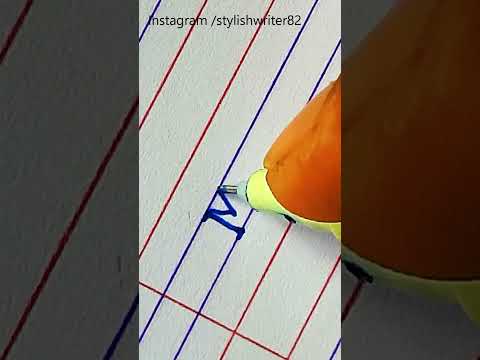 How to write typewriter font big alphabet "M" | Learn Typewriter Font in four line #shorts