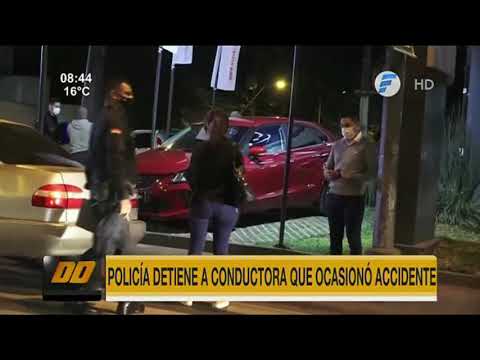 Detuvieron a mujer que ocasionó accidente en Asunción