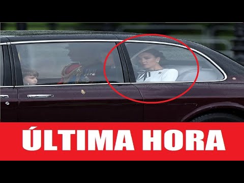 Kate Middleton reaparece completamente ausente al lado de sus hijos en el coche en trooping colors