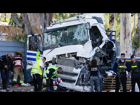 One killed, dozens hurt after truck plows into crowded bus stop in Israel